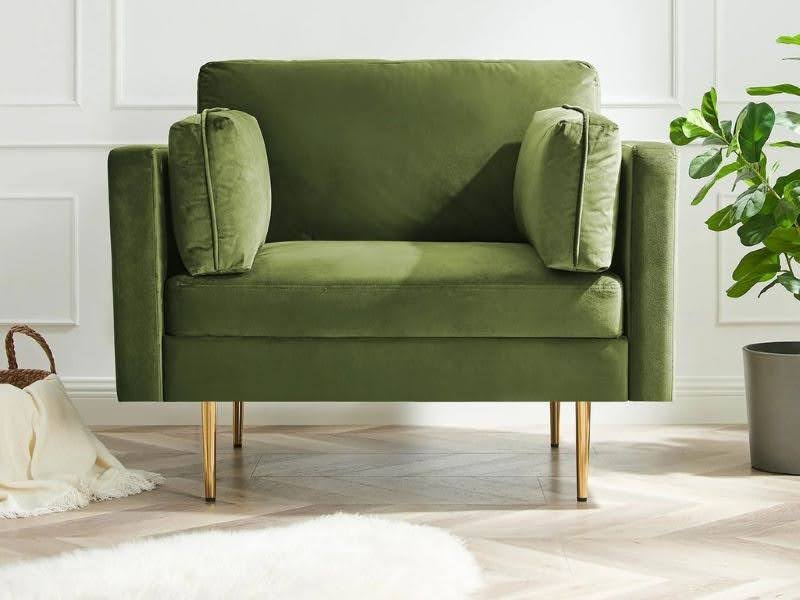 Sofa đơn xanh lá cây nhỏ gọn, dễ dàng đặt ở bất kỳ góc nào