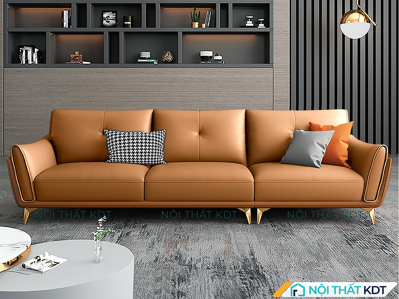 Sofa băng nâu cafe sữa 3 chỗ S202 nhẹ nhàng