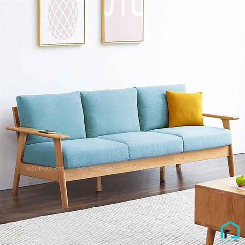 sofa gỗ sồi tối giản