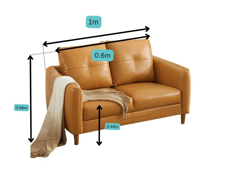 kích thước của ghế sofa văng