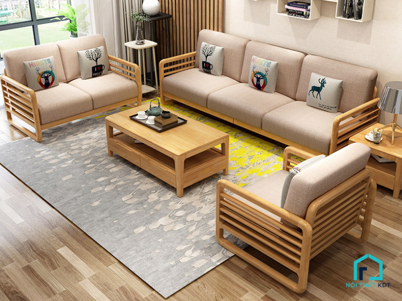  sofa khung gỗ dạng nan mỏng