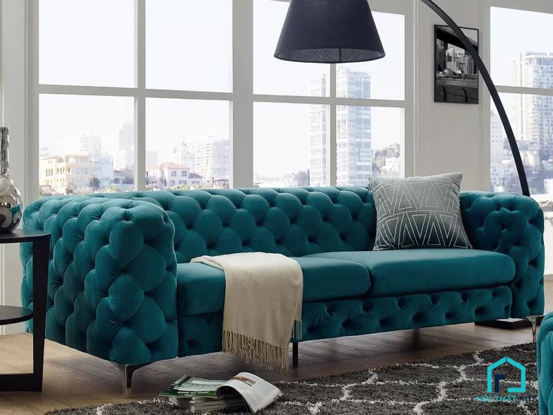 sofa văng nỉ nhung hiện đại