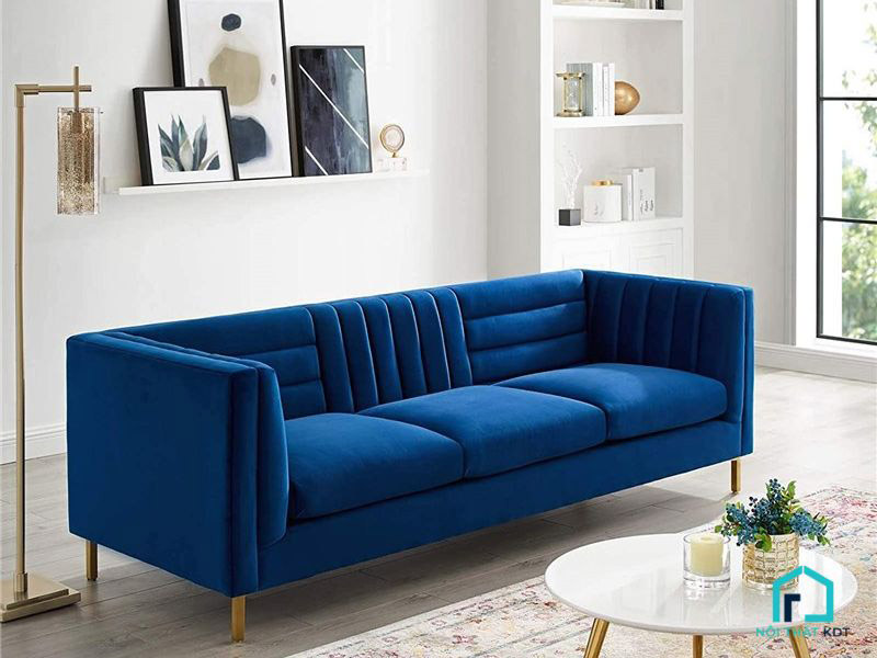 mẫu sofa văng 3 chỗ ngồi màu xanh tím