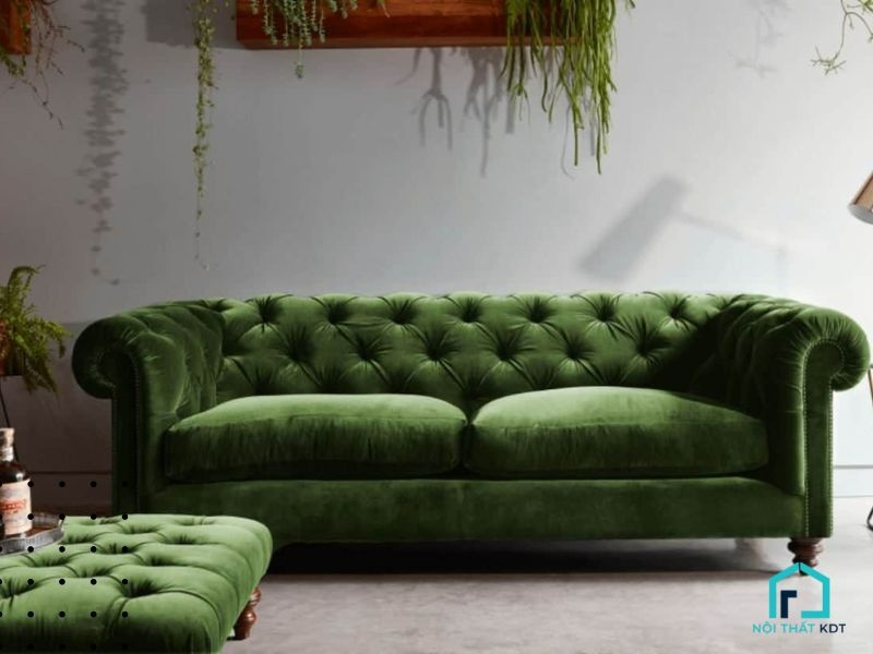 mẫu ghế sofa màu xanh lá