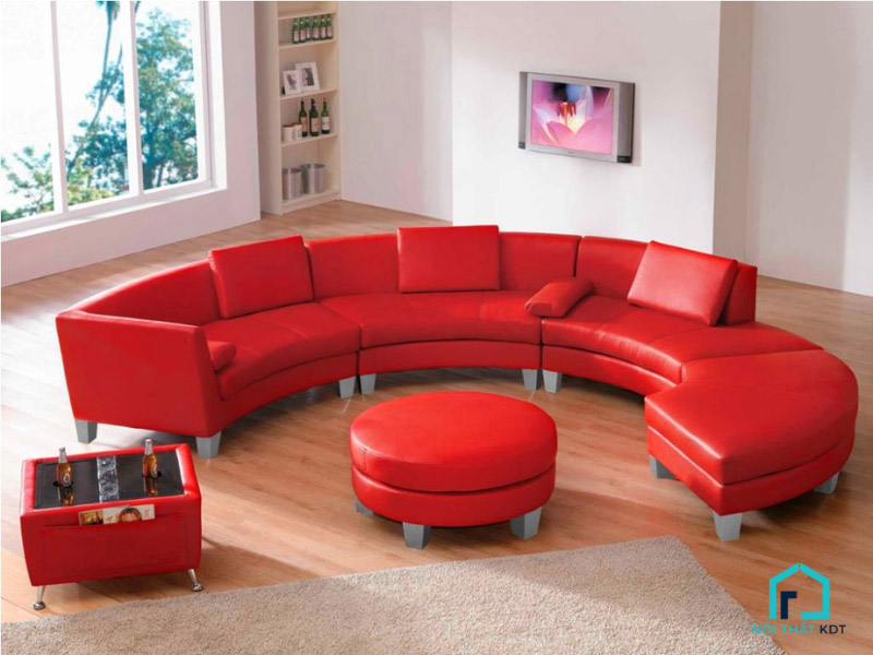 sofa đỏ cho phòng khách