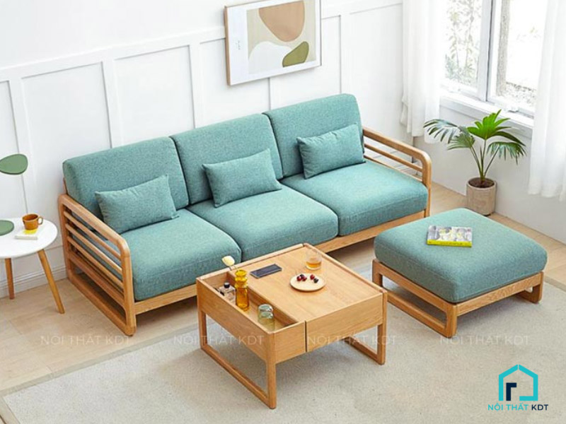 sofa chân gỗ tự nhiên