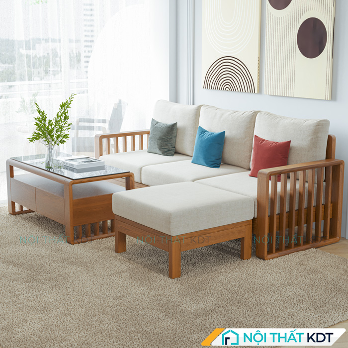 Ghe sofa goc go phong cach Nhat Ban S316 1