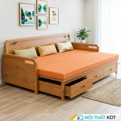 Sofa giường gỗ nhỏ gọn chắc chắn S34 1m3