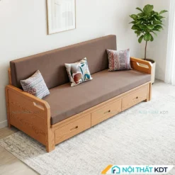 Sofa giường gỗ nhỏ gọn chắc chắn S34 có thể thu gọn