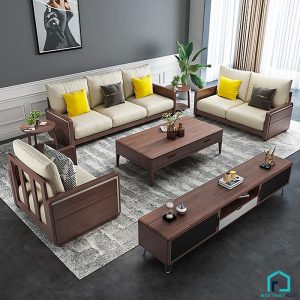 Bộ ghế sofa góc họa tiết giản đơn sang trọng S315