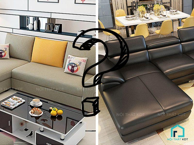 điểm khác biệt giữa sofa da và sofa vải