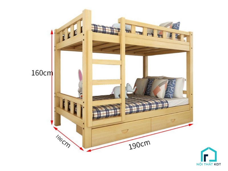 giường tầng có nhiều loại kích thước