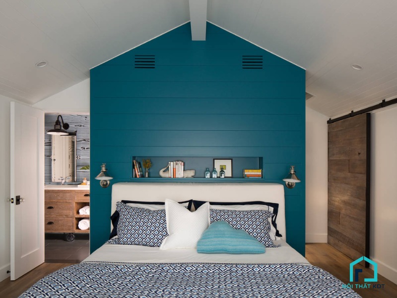 sơn màu xanh ngọc cho phòng ngủ