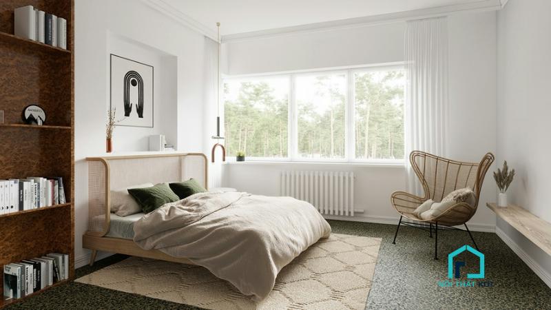 phòng ngủ phong cách scandinavian đầy đủ chức năng