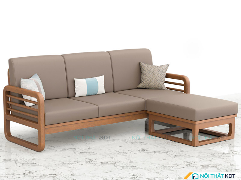 Sofa chân cao, thanh mảnh giúp không gian thoáng đãng, dễ vệ sinh và tạo cảm giác nhẹ nhàng cho phòng khách nhỏ