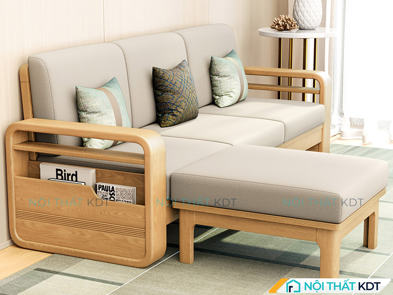 Sofa chữ L S178 tích hợp kệ sách giúp tiết kiệm diện tích và giữ phòng khách luôn gọn gàng, ngăn nắp