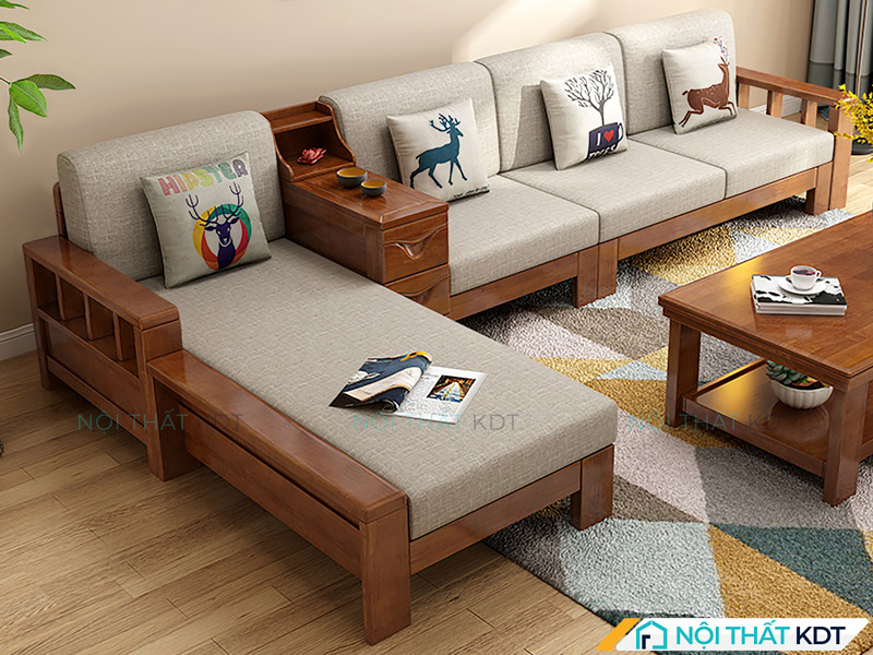 Sofa màu sáng, trung tính như be, xám nhạt giúp phòng khách nhỏ trông rộng hơn và dễ phối với nhiều phong cách nội thất