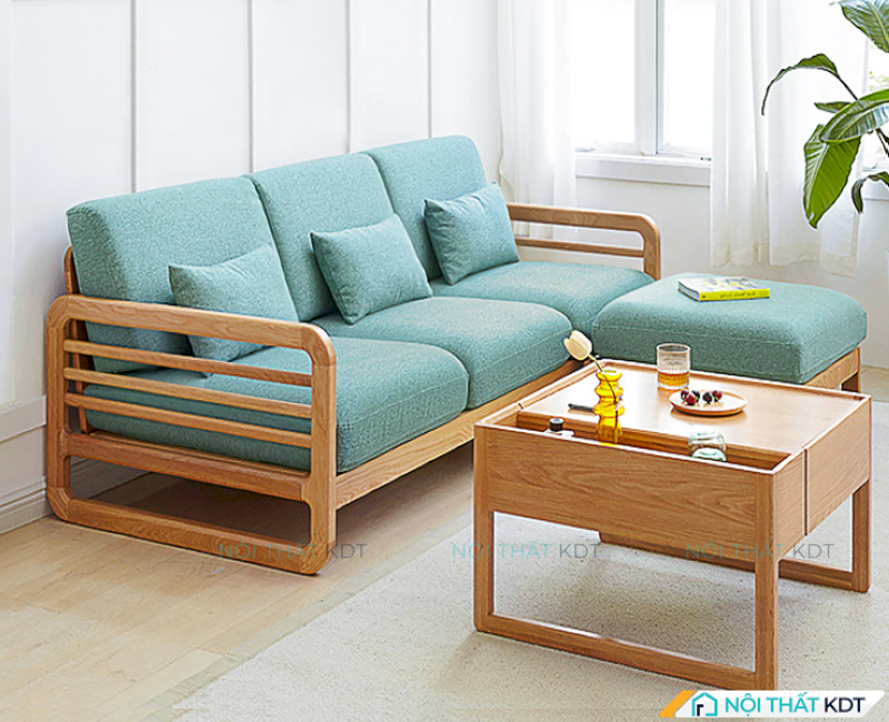 Sofa S175 tay vịn mảnh, chân cao giúp không gian thoáng hơn, dễ vệ sinh và mang lại cảm giác nhẹ nhàng, tinh tế