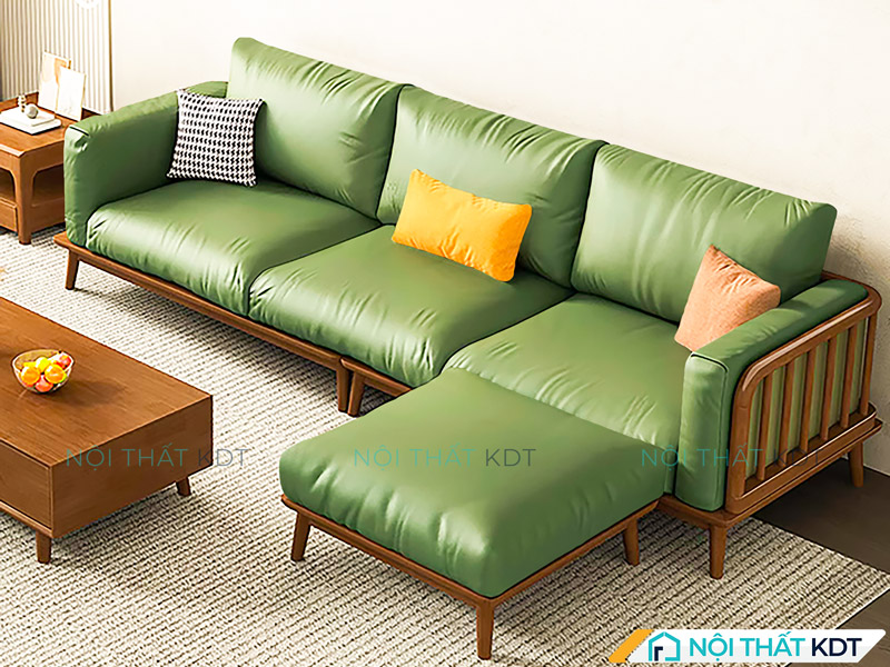 Sofa S267 tối ưu diện tích ngồi với tay vịn mảnh, tạo cảm giác rộng rãi và dễ dọn dẹp nhờ chân ghế cao thoáng gầm
