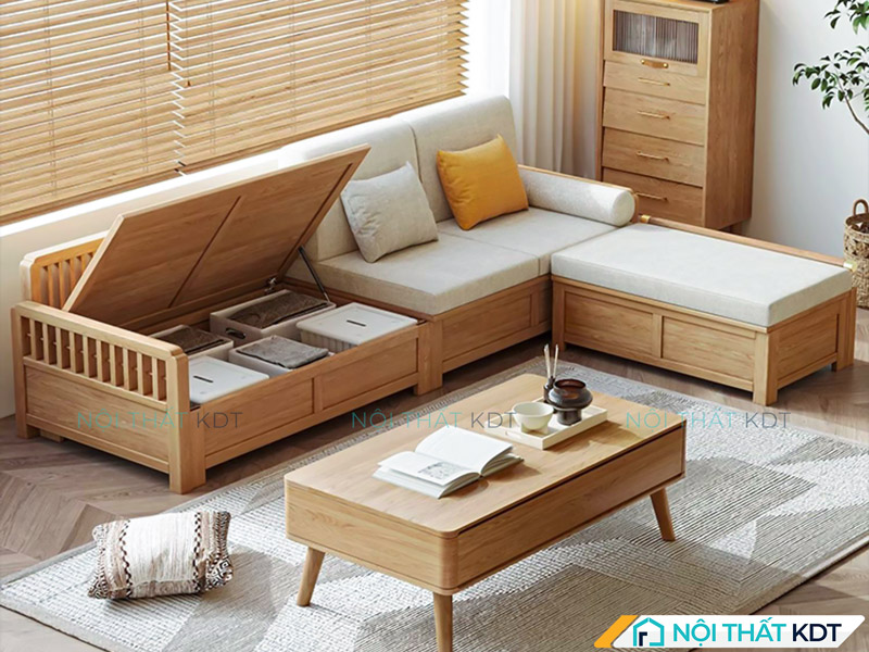 Sofa tích hợp ngăn chứa đồ giúp tiết kiệm diện tích cho phòng khách nhỏ