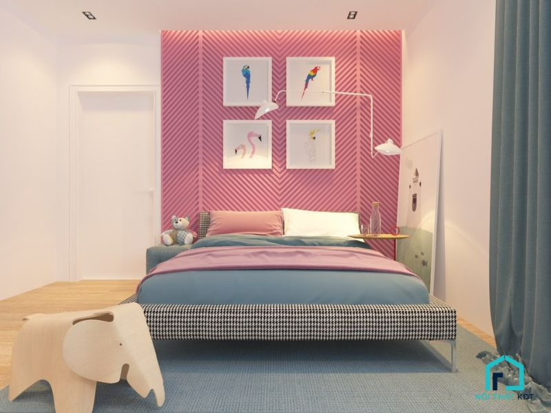 sơn màu hồng nhạt cho phòng ngủ
