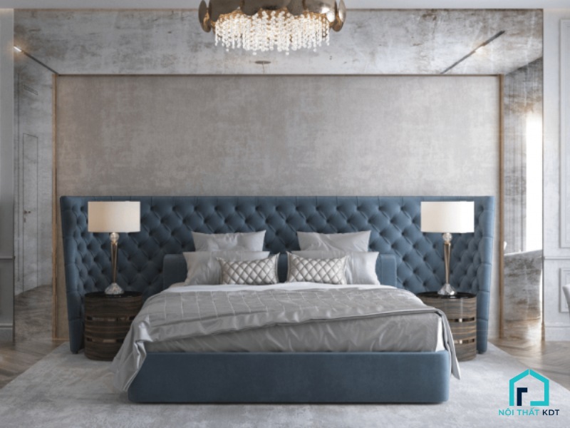 Phòng ngủ màu xanh phong cách cổ điển