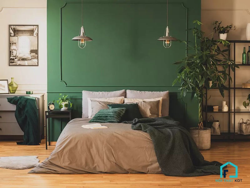 Phòng ngủ xanh lục bảo