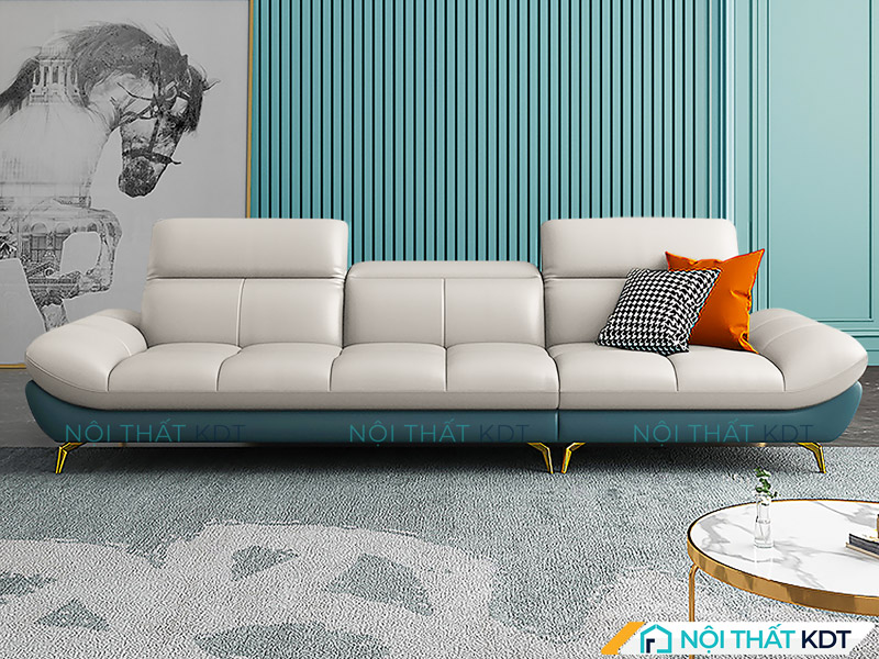 Sofa da màu trắng S199 tạo điểm nhấn tinh tế