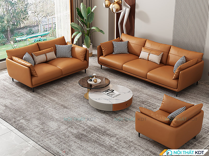Sofa màu nâu mang đến không gian tinh tế và đầy cuốn hút