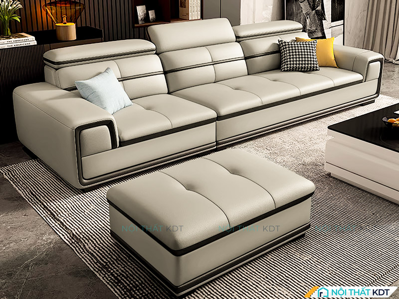 Sofa da trắng S402 chống bám bụi