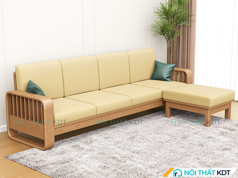 Sofa chữ L màu vàng – điểm nhấn rực rỡ