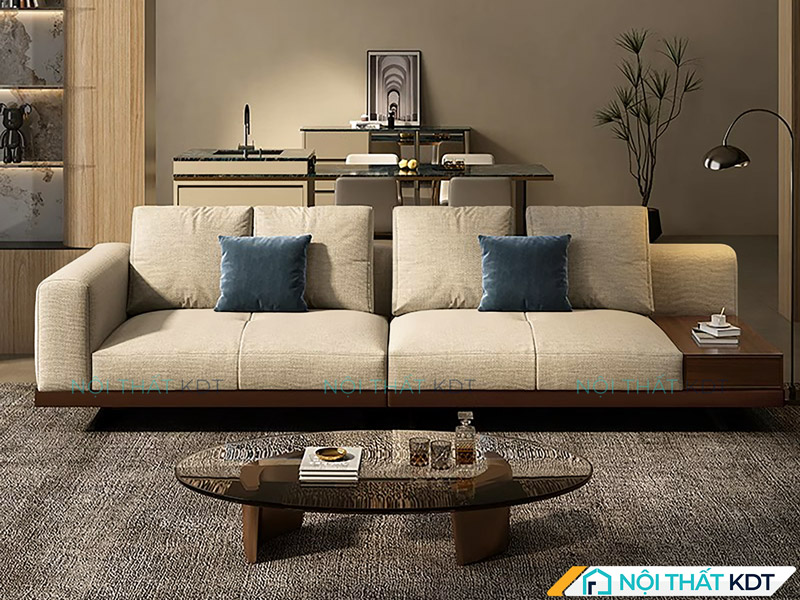 Kiểu dáng gọn gàng, màu sắc trang nhã của sofa nỉ 1m8
