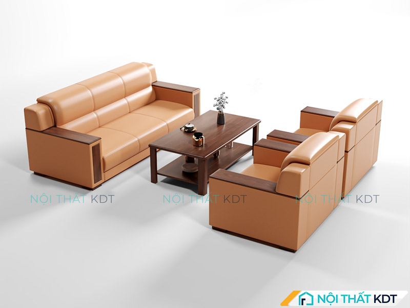 Sofa da tay ốp gỗ cho phòng Giám đốc S440