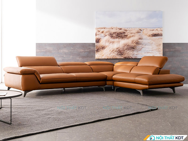 Sofa da sang trọng 2 góc tựa kiến tạo không gian sang trọng S425