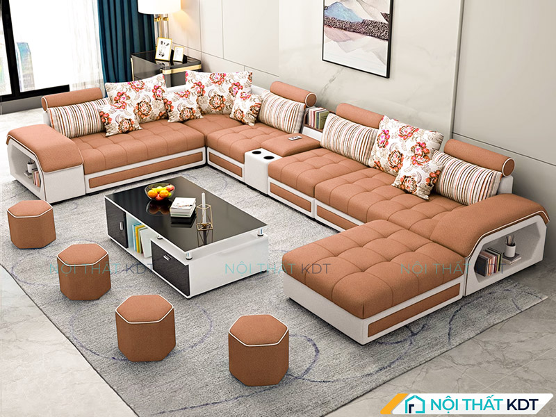 Bộ ghế sofa phòng khách vải nỉ cao cấp chữ U mã S29U