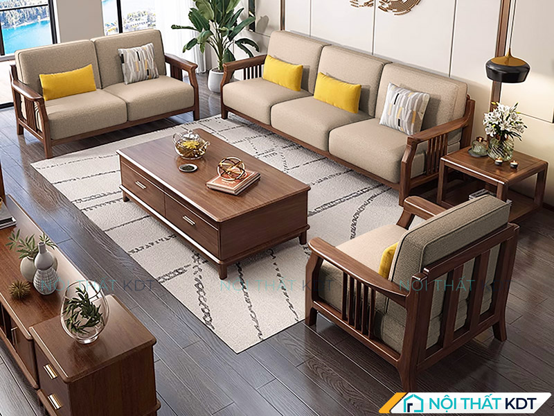 Sofa gỗ tự nhiên mang lại sự bền vững và nét đẹp mộc mạc