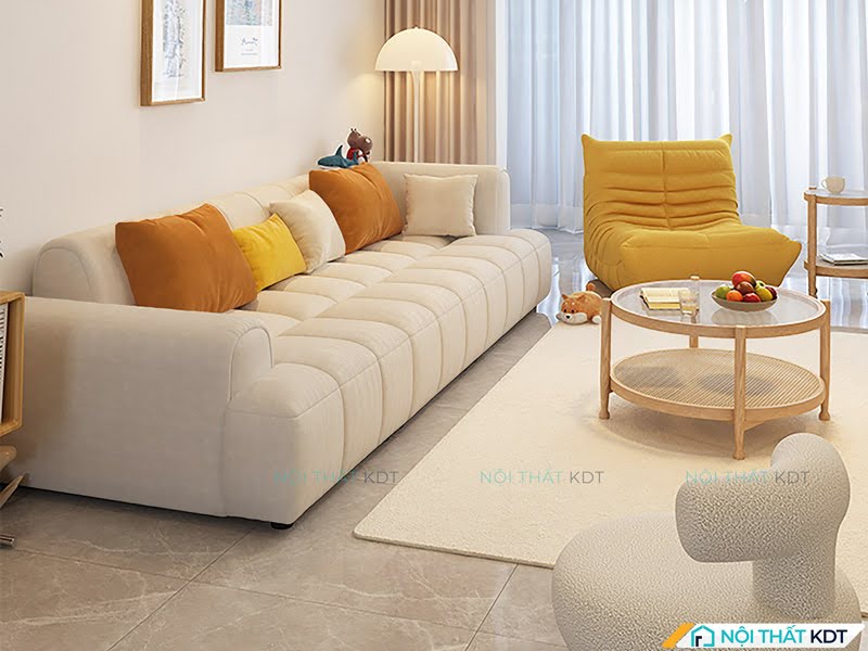 Mẫu sofa nỉ mang đến không gian dễ chịu, thân thiện