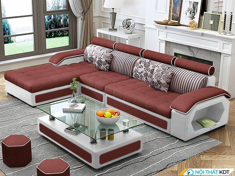 Sofa nỉ màu đỏ phù hợp với gia chủ mệnh Hoả