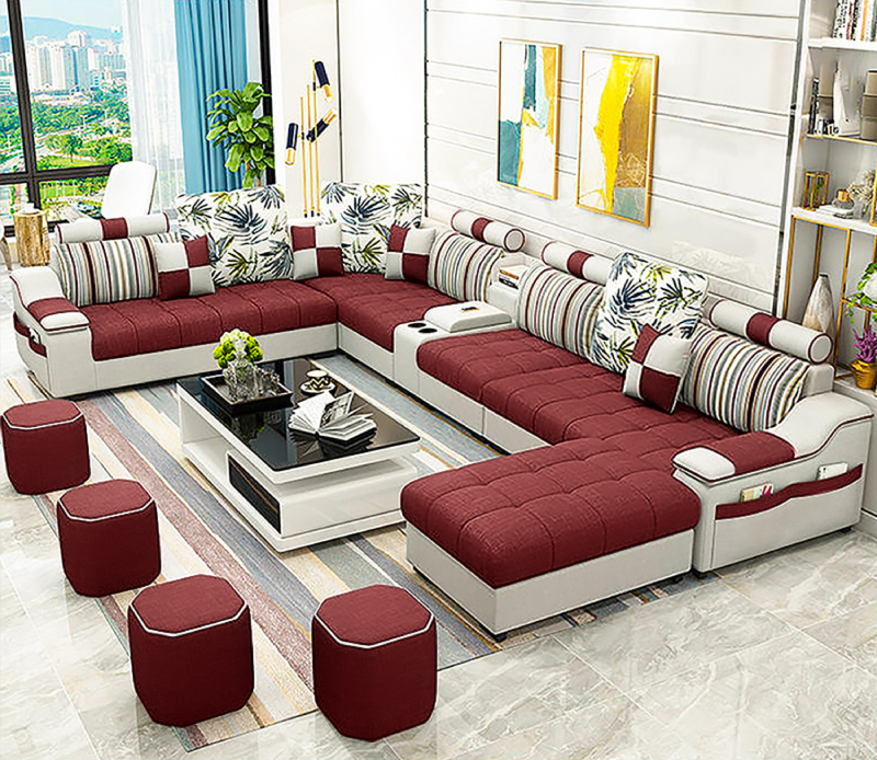 Sofa đỏ rực rỡ mang tài lộc và năng lượng cho phòng khách hướng Bắc