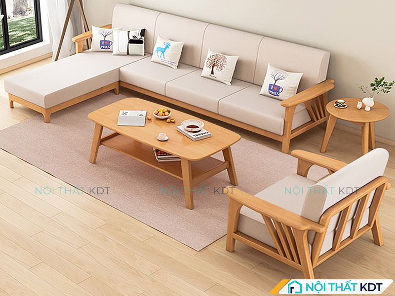 Sofa S260 trắng chữ L giúp không gian thêm phần chỉn chu