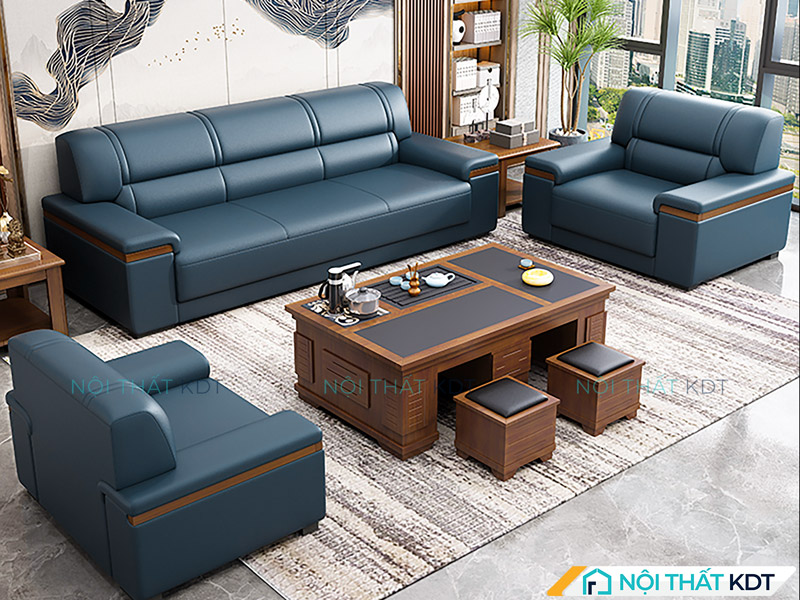 Vẻ đẹp trầm lắng của sofa xanh, tạo chiều sâu và nét sang trọng