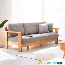 Ghế sofa văng gỗ sồi đơn giản, mộc mạc S306