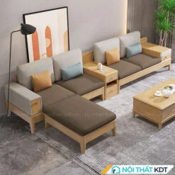 Ghế sofa văng gỗ sồi kiểu dáng cá tính hiện đại S286