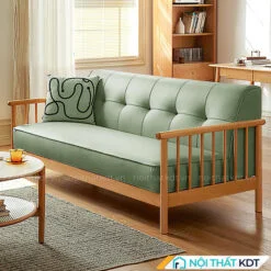 Ghế sofa văng gỗ sồi tay vịn thanh thoát S308