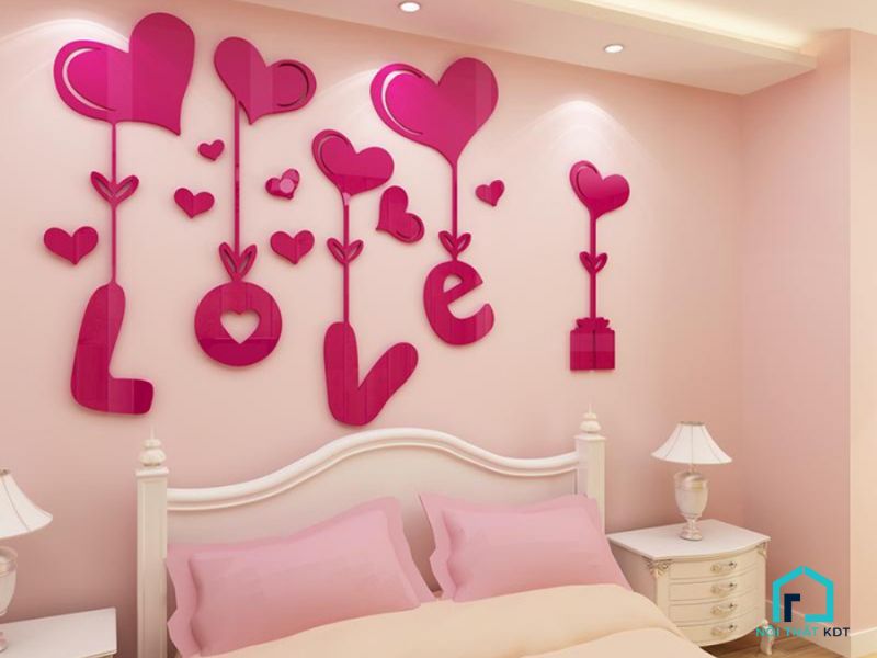 Phòng cưới ngọt ngào với tone hồng pastel làm chủ đạo