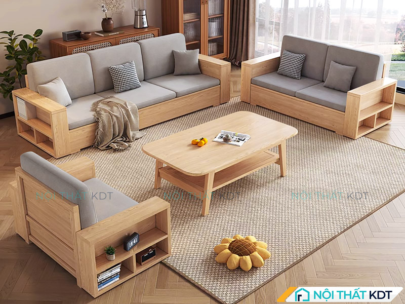 sofa gỗ đáp ứng mọi nhu cầu về thẩm mỹ và ngân sách