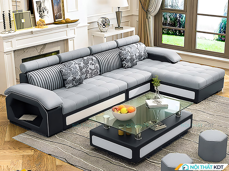 Sắc độ xám giúp không gian phòng khách trở nên sang trọng, lịch sự 