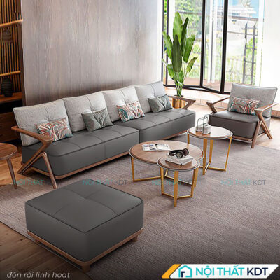 Bo ghe sofa vang go soi S319 21