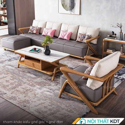 Bo ghe sofa vang go soi S319 23