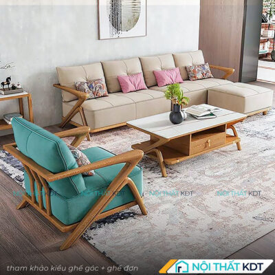 Bo ghe sofa vang go soi S319 27
